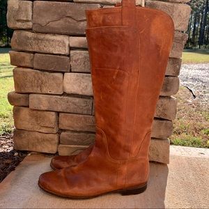 FRYE Leather Riding Boots - Pull On - Brown Size 10